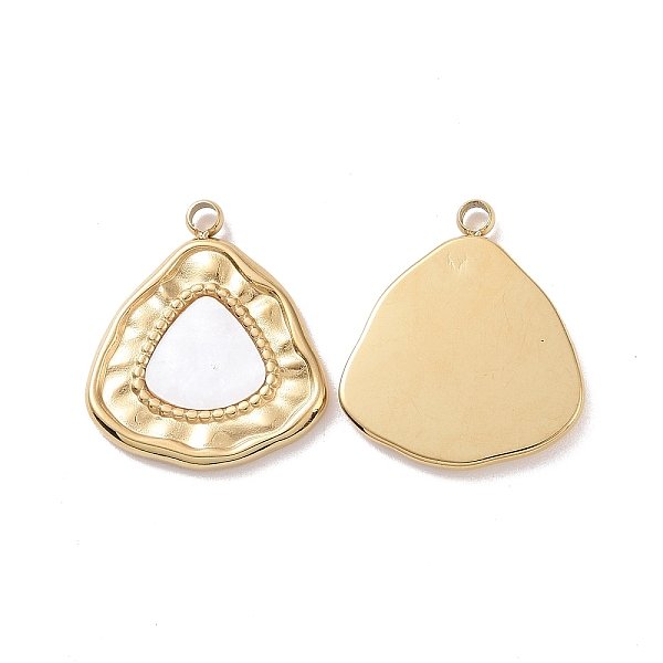 

PandaHall Natural White Shell Pendants, with Ion Plating(IP) 304 Stainless Steel Findings, Triangle Charm, Real 18K Gold Plated..., Clear