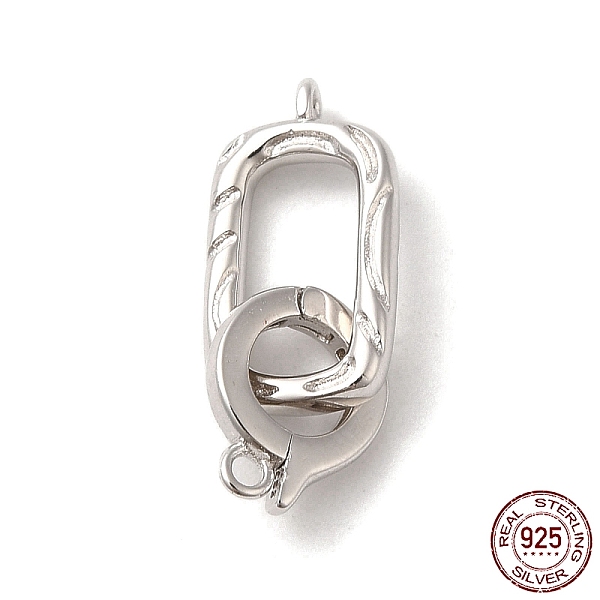 

PandaHall Rhodium Plated 925 Sterling Silver Fold Over Clasps, Oval, with 925 Stamp, Real Platinum Plated, oval: 16x8.5x2mm, Hole: 1.2mm...