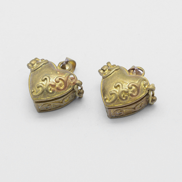 

PandaHall Brass Prayer Box Pendants, Lead Free & Cadmium Free & Nickel Free, Heart, Raw(Unplated), 19x21x11mm, Hole: 4x6mm, Inner: 10x13mm...