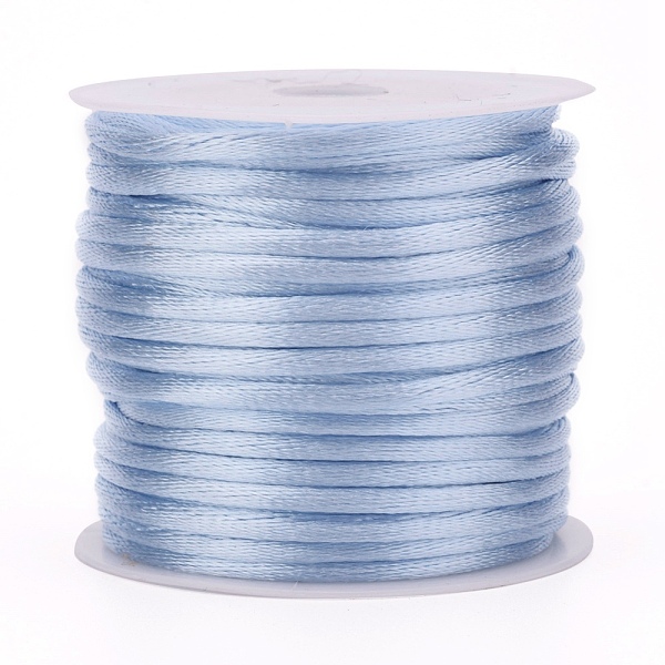 

PandaHall Nylon Cord, Satin Rattail Cord, for Beading Jewelry Making, Chinese Knotting, Aqua, 2mm, about 10.93 yards(10m)/roll Nylon Cyan