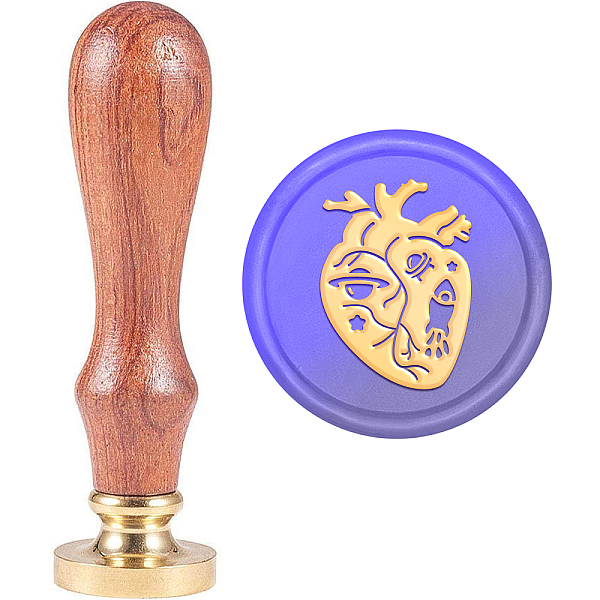 

PandaHall Brass Wax Seal Stamp with Handle, for DIY Scrapbooking, Heart Pattern, 89x30mm Brass Heart