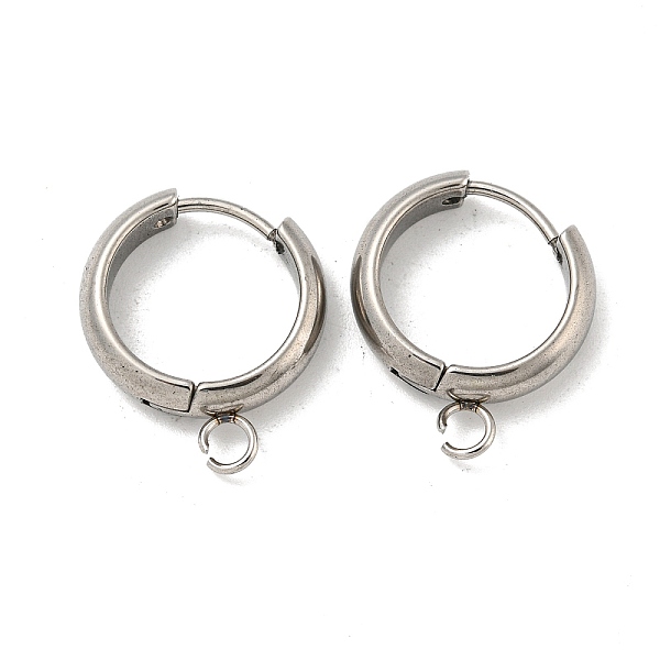 

PandaHall 201 Stainless Steel Huggie Hoop Earring Findings, with Horizontal Loop and 316 Surgical Stainless Steel Pin, Stainless Steel Color...