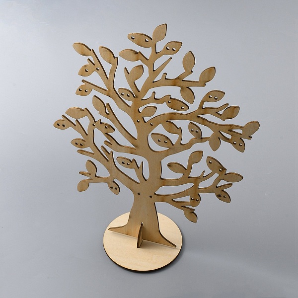 

PandaHall Wooden Earring Display Tree Stands, Jewelry Organizer Holder for Earrings Storage, Tree of Life, PapayaWhip, Finish Product..., Orange