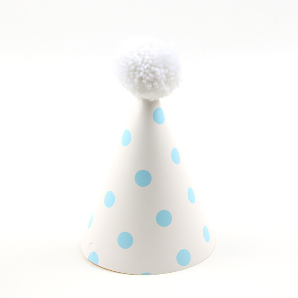 

PandaHall Paper Pompon Party Hats, with Polyester and Iron Rope, Birthday Gifts, for Girl Birthday Party Supplies, White, 185x110mm Paper...