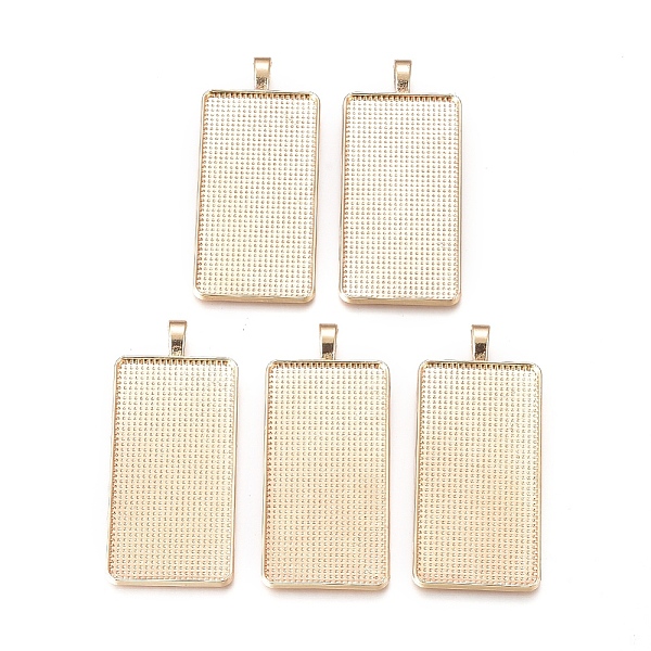 

PandaHall Alloy Big Pendant Cabochon Settings, Plain Edge Bezel Cups, Rectangle, Light Gold, Tray: 49.5x24.5mm, 60.5x27.5x2mm, Hole...