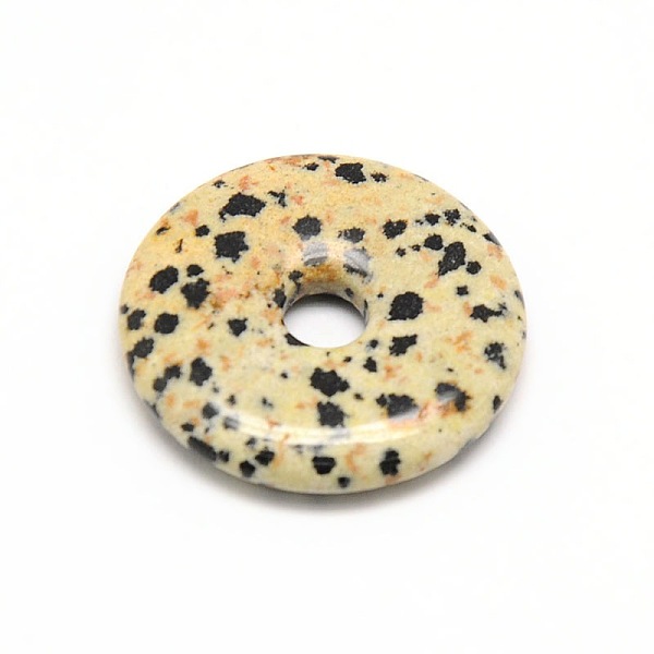 

PandaHall Donut/Pi Disc Natural Gemstone Pendants, Dalmatian Jasper, Donut Width: 16mm, 40x5.5mm, Hole: 8mm Dalmatian Jasper Flat Round