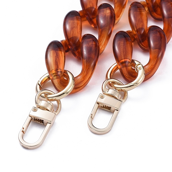 

PandaHall Acrylic Curb Chain Purse Bag Handle, with Alloy Spring Gate Ring and Swivel Clasps, for Replacement Bag Accessories, Chocolate..., Brown