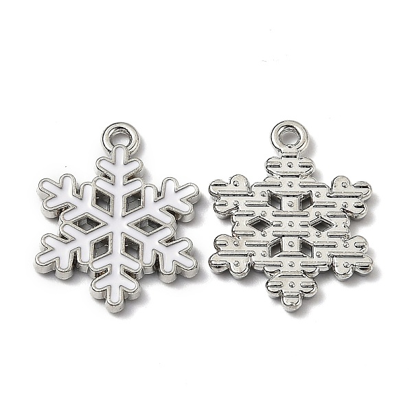 

PandaHall Alloy Enamel Pendants, for Christmas, Snowflake, White, Platinum, 20.5x16x1.7mm, Hole: 1.5mm Alloy+Enamel Snowflake White
