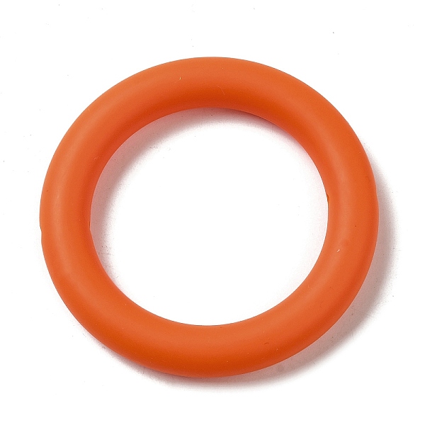 

PandaHall Silicone Beads, Ring, Dark Orange, 65x10mm, Hole: 3mm Silicone Round