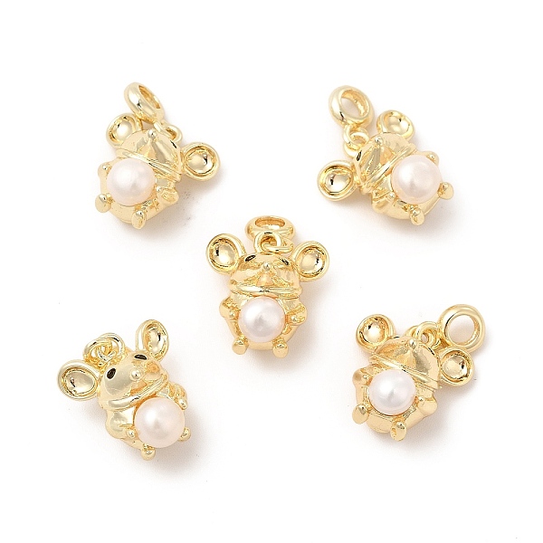 

PandaHall Natural Pearl Pendants, Mouse Charms, with Brass Findings, Real 14K Gold Plated, 20x13.5x10mm, Hole: 3mm Pearl Mouse