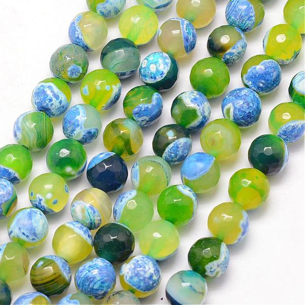 

PandaHall Natural Fire Crackle Agate Bead Strands, Round, Grade A, Faceted, Dyed & Heated, Green Yellow, 8mm, Hole: 1mm, about 47pcs/strand...