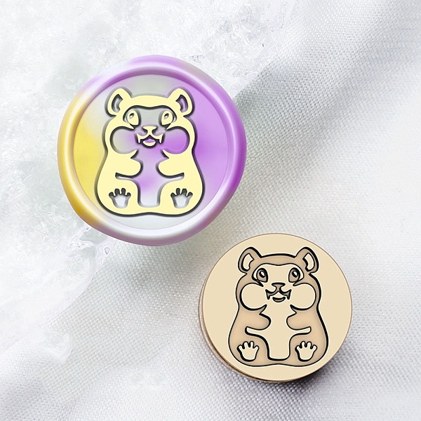 

PandaHall Wax Seal Brass Stamp Head, for Wax Seal Stamp, Hamster, 15x15mm, Hole: 7mm Brass Hamster