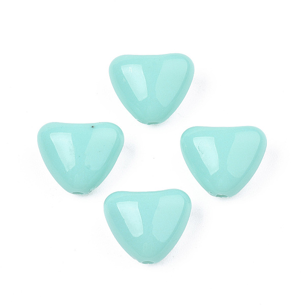 

PandaHall Opaque Acrylic Beads, Heart, Turquoise, 11x13x7mm, Hole: 1.6mm, about 900pcs/500g Acrylic Heart Green