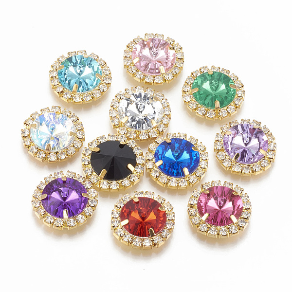 

PandaHall Brass Rhinestone Flat Back Cabochons, with Acrylic Rhinestone, Flat Round, Golden, Mixed Color, 24.5~25x8mm, Hole: 10mm Acrylic..., Multicolor