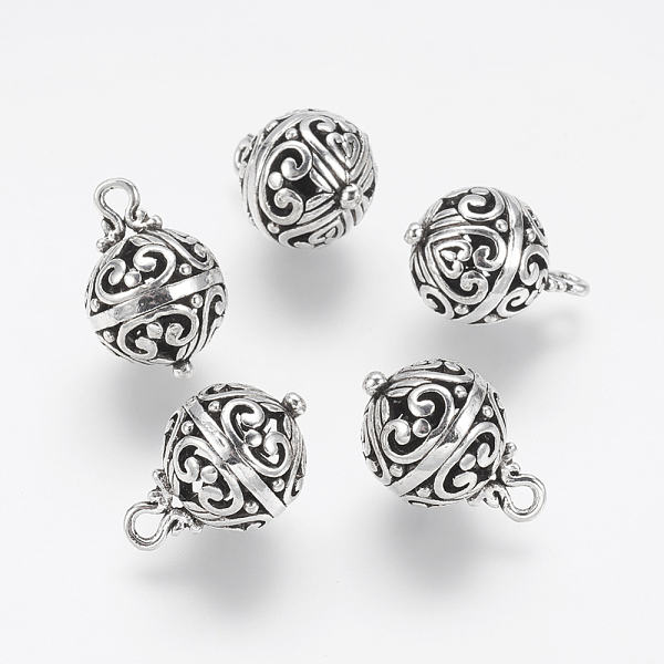 

PandaHall Tibetan Style Alloy Pendants, Hollow Round, Antique Silver, 24x15.5mm, Hole: 2.5mm Alloy Round