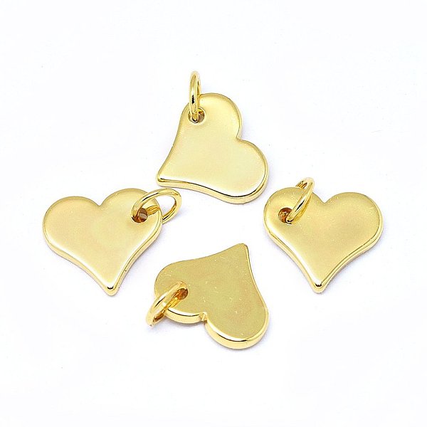 

PandaHall Brass Charms, Heart, Real 18K Gold Plated, 10x11x1.5mm, Hole: 3.5mm Brass Heart