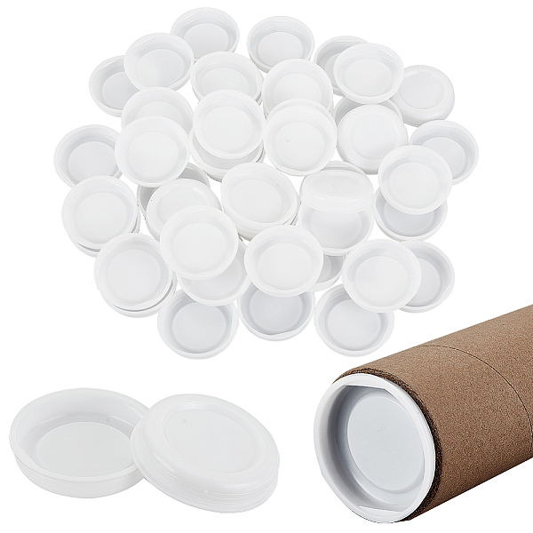 

PandaHall OLYCRAFT 100pcs White Mailing Tube Caps 1.9 Inch ID Plastic End Caps Mailing Tubes 2x0.4 Inch Flat Round Plastic End Caps Reusable...