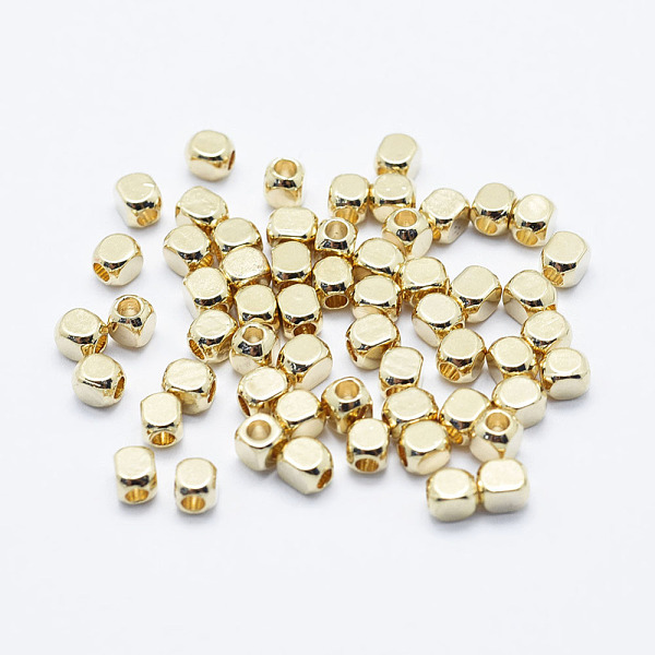 

PandaHall Brass Beads, Long-Lasting Plated, Real 18K Gold Plated, Nickel Free, Cube, 2.5x2.5x3mm, Hole: 1mm Brass Cube
