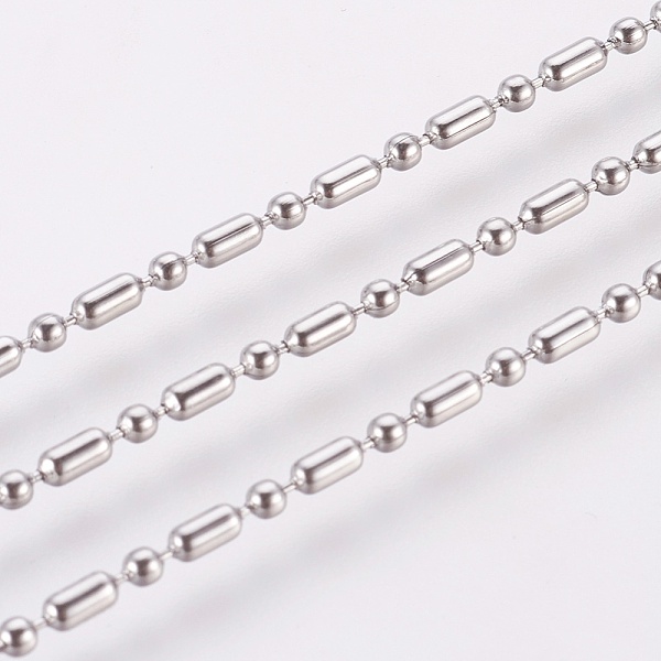 

PandaHall 304 Stainless Steel Ball Chains, with Spool, Oval & Round, Stainless Steel Color, 4x2mm, 2mm, about 32.8 Feet(10m)/roll 304...