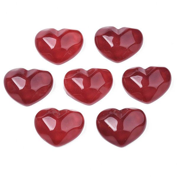 

PandaHall Transparent Resin Cabochons, Water Ripple, Heart, Dark Red, 17x21x7.5mm Resin Heart
