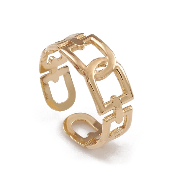 

PandaHall Ion Plating(IP) 304 Stainless Steel Hollow Arch Open Cuff Rings for Women, Real 14K Gold Plated, Inner Diameter: 17.4mm 304...