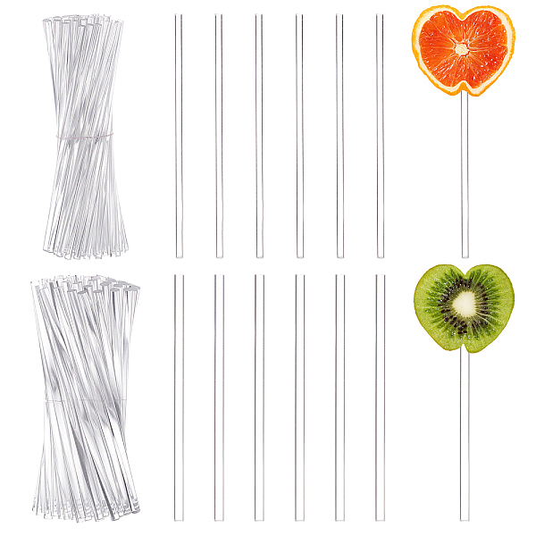 PandaHall AHANDMAKER 100 Pcs Acrylic Lollipop Sticks, 2 Styles Reusable Acrylic Rods Acrylic Candy Sticks Long Acrylic Stirring Rod, for...