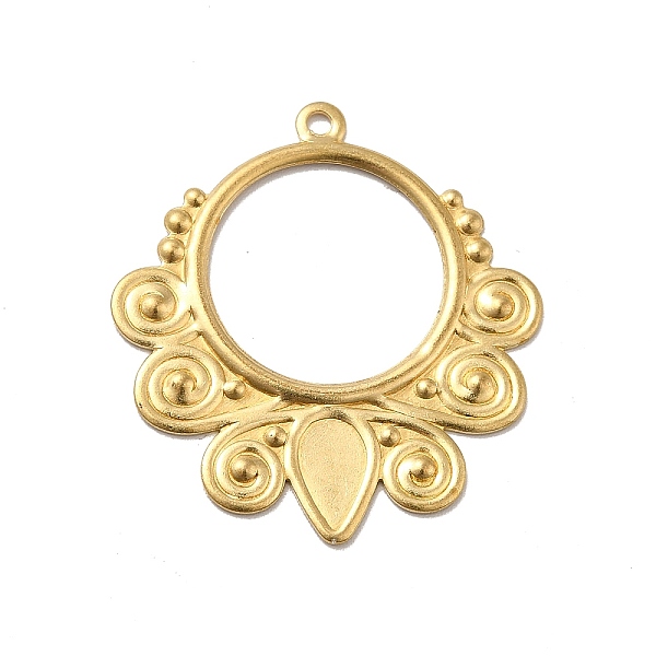 

PandaHall Brass Pendant Cabochon Settings, Flat Round with Teardrop, Golden, Tray: 4x7mm, 28.5x26x1mm, Hole: 1.4mm Brass Flat Round