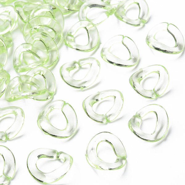 

PandaHall Transparent Acrylic Linking Rings, Quick Link Connectors, for Cable Chains Making, Twisted Oval, Light Green, 19x16.5x2.5mm, Inner...