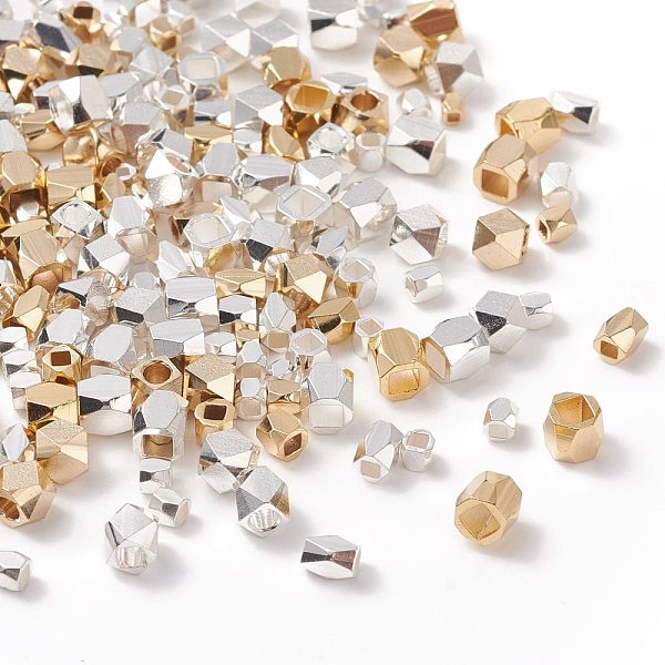 

PandaHall Brass Spacer Beads, Long-Lasting Plated, Faceted Column, Mixed Color, 2~4x2~4mm, Hole: 1~3mm Brass Column