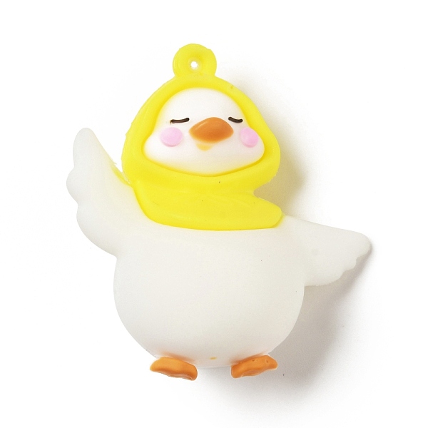 

PandaHall PVC Plastic Pendants, Duck, White, 49x46x24mm, Hole: 3mm PVC Duck White
