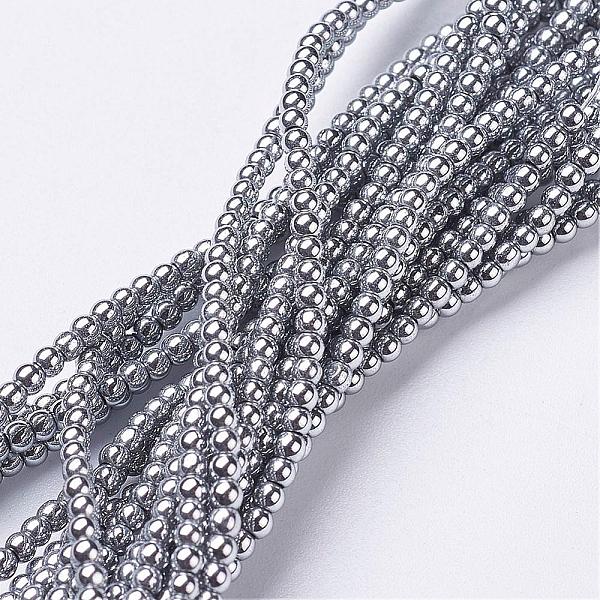 

PandaHall Non-magnetic Synthetic Hematite Beads Strands, Round, Silver, 2mm, Hole: 0.6mm, about 223pcs/strand, 15.7 inch Non-magnetic...