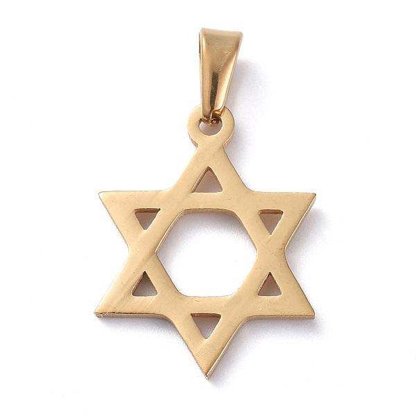 

PandaHall 304 Stainless Steel Pendants, for Jewish, Star of David, Golden, 20x15x1.5mm, Hole: 6x3mm 304 Stainless Steel Star