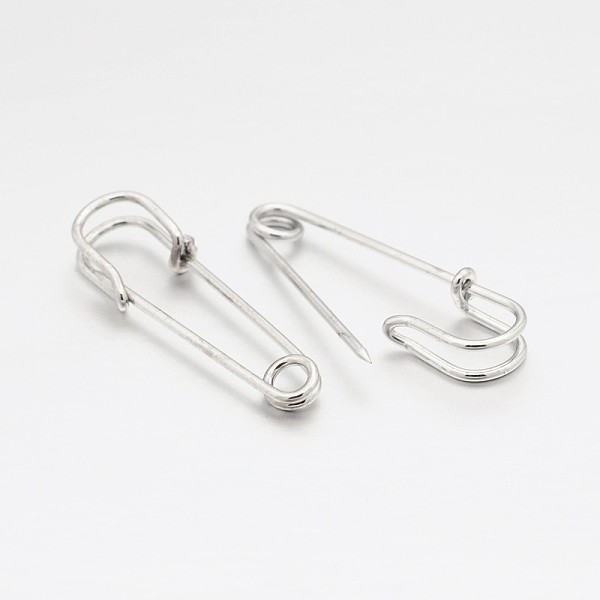 

PandaHall Iron Safety Pins, for Brooch Making, Kilt Needles, Platinum, 40x14x5mm Iron