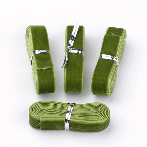 

PandaHall 5/8 inch Single Face Velvet Ribbon, Olive Drab, 5/8 inch(16mm), about 1.094yards/bundle(1m/bundle) Velvet None Green