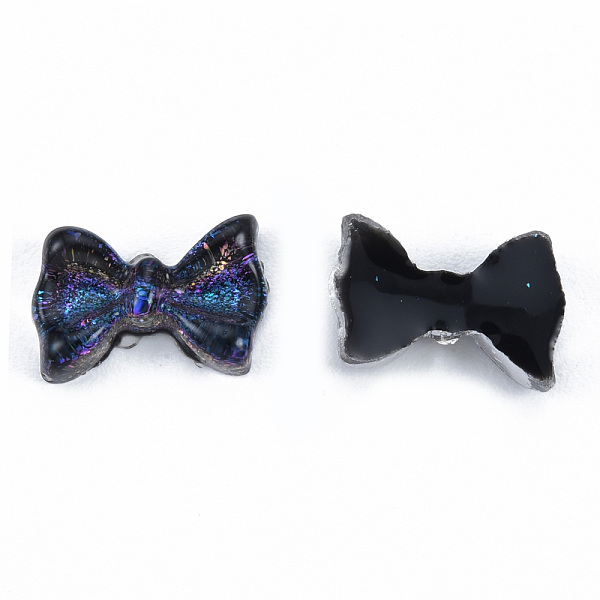 

PandaHall Resin Cabochons, with Glitter Powder, Bowknot, Prussian Blue, 7x10.5x3mm Resin Bowknot