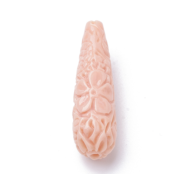 

PandaHall Synthetic Coral Beads, Dyed, teardrop, Misty Rose, 27~28x10~11mm, Hole: 1.5mm Synthetic Coral Teardrop Red