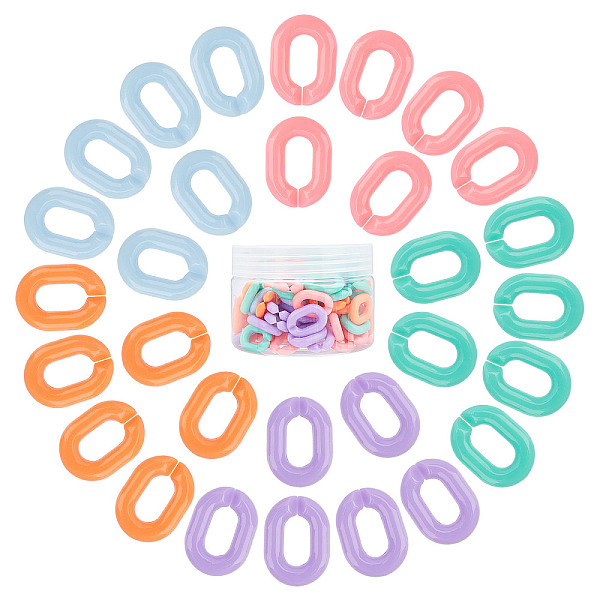 

PandaHall Gorgecraft Acrylic Linking Rings, Quick Link Connectors, For Jewelry Chains Making, Oval, Mixed Color, 19x14x4.5mm, Hole: 11x5.5mm..., Multicolor