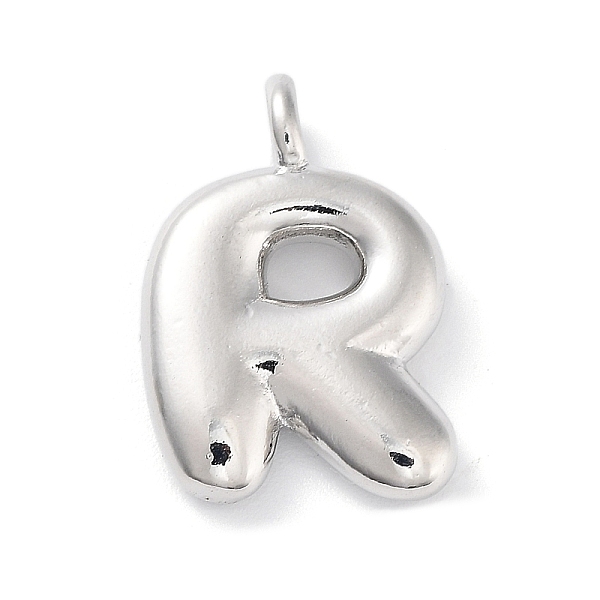

PandaHall Rack Plating Brass Pendants, Cadmium Free & Lead Free, Long-Lasting Plated, Letter R, 18x12.5x4.5mm, hole: 2.5mm Brass Letter R