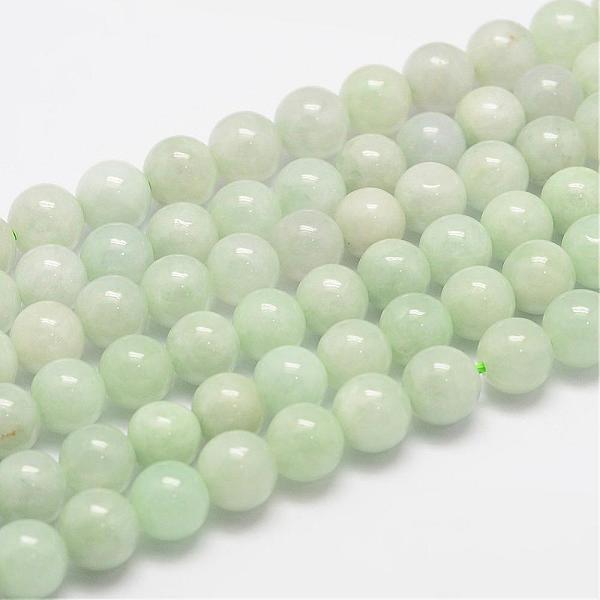 

PandaHall Natural Myanmar Jade/Burmese Jade Beads Strands, Round, 8mm, Hole: 1mm, about 50pcs/strand Myanmar Jade Round Green