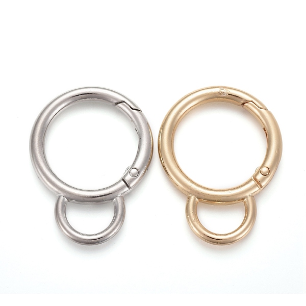 

PandaHall Alloy Spring Gate Ring, with Loop, Circle Key Rings, for Handbag Ornaments Decoration, Cadmium Free & Lead Free, Mixed Color...