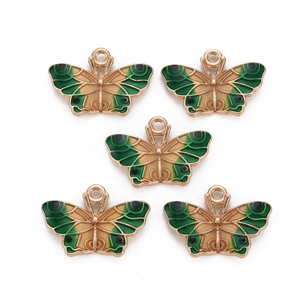 

PandaHall Alloy Enamel Pendants, Light Gold, Cadmium Free & Nickel Free & Lead Free, Butterfly, Sea Green, 15x22x3mm, Hole: 1.6mm...