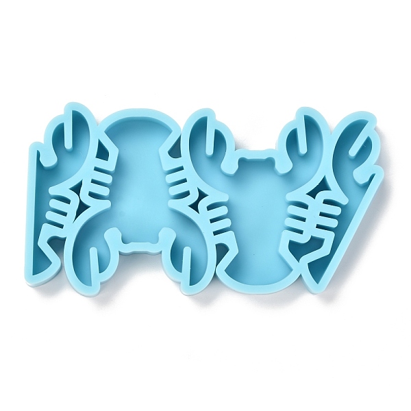 PandaHall DIY Straw Decoration Silicone Molds, Resin Casting Molds, Clay Craft Mold Tools, Lobster, Blue, 57x105x11mm, Inner Diameter...