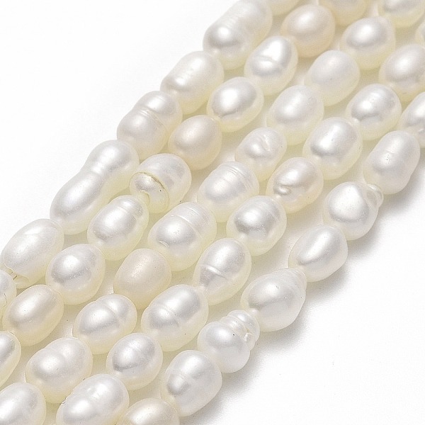 

PandaHall Natural Cultured Freshwater Pearl Beads Strands, Rice, Linen, 4.5~5.5x3.5~4.5mm, Hole: 0.6mm, about 62~66pcs/strand, 13.39"(34cm)..., Brown