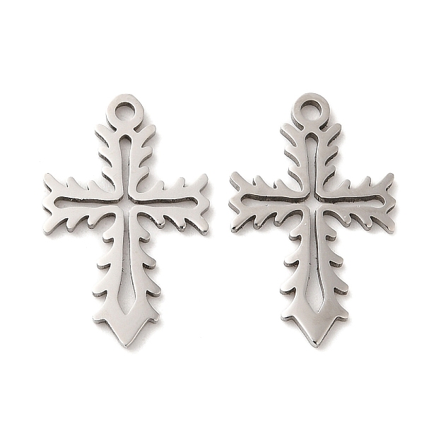 

PandaHall 316L Surgical Stainless Steel Pendants, Laser Cut, Cross Charms, Stainless Steel Color, 19x12x1mm, Hole: 1.4mm 316L Surgical...