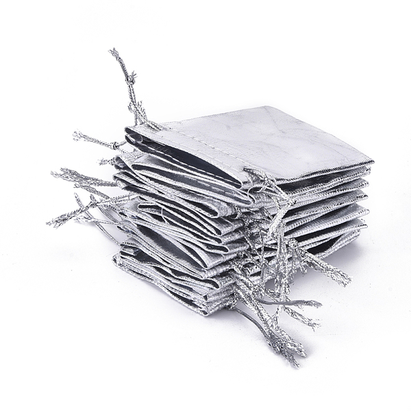 

PandaHall Organza Bags, Silver, about 5cm wide, 7cm long Organza Rectangle Silver