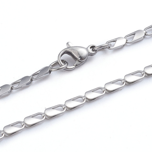 

PandaHall 304 Stainless Steel Chain Necklaces, with Lobster Claw Clasps, Stainless Steel Color, 16.45 inch(41.8cm) 304 Stainless Steel