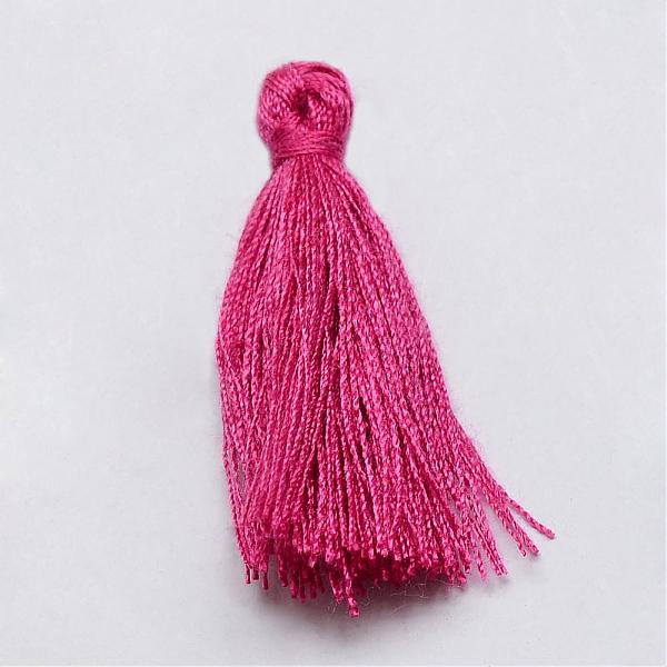 

PandaHall Handmade Polycotton(Polyester Cotton) Tassel Decorations, Pendant Decorations, Camellia, 29~35mm Polycotton Pink