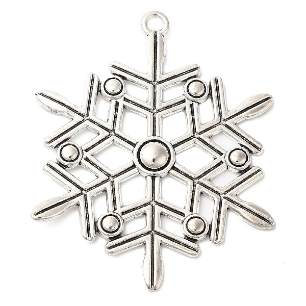 Tibetan Style Alloy Snowflake Big Pendants