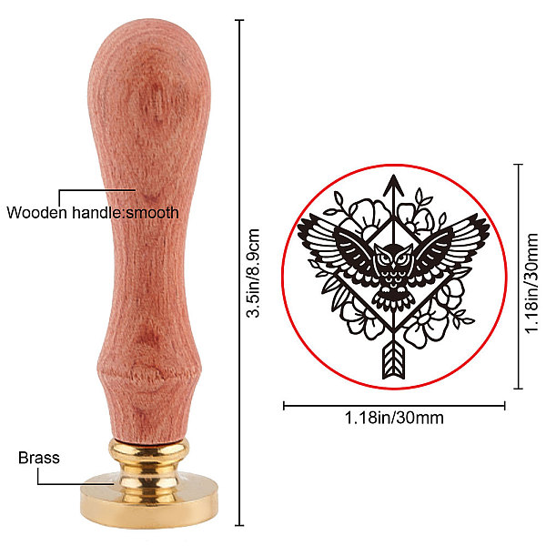 

PandaHall Owl Wax Seal Stamp, Animal Wax Stamp Vintage Sealing Stamp Brass Head Wooden Handle for Halloween Christmas Party Wedding...