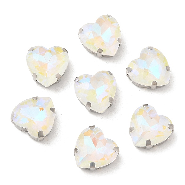 

PandaHall Mocha Fluorescent(MI) Heart Sew on Rhinestone, Multi-strand Links, with Brass Prong Settings, Garments Accessories, Crystal..., Clear